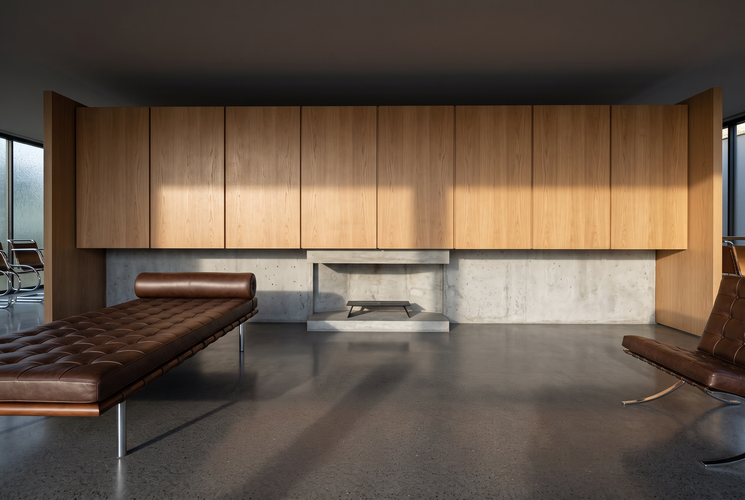 Photoreal living room still finished from a composed model view